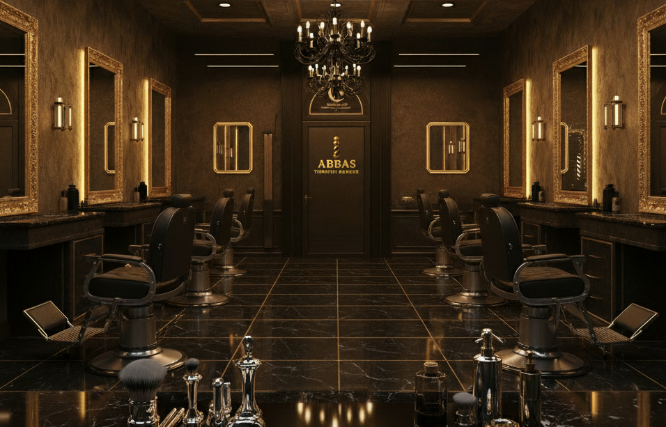 Authentic Turkish barbershop interior with traditional decor and premium amenities